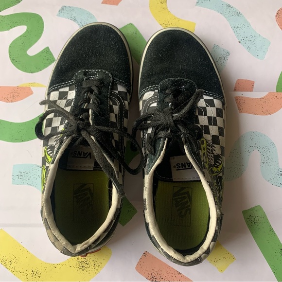 Vans Ward Dino Checkerboard T Rex Old Skool Low Skate Shoes Sneakers Size 4Y - Picture 6 of 8